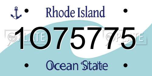 1O75775 Rhode Island License Plate