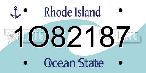 1O82187 Rhode Island License Plate