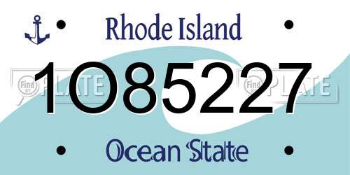 1O85227 Rhode Island License Plate