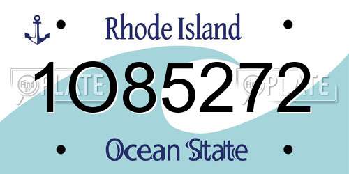 1O85272 Rhode Island License Plate