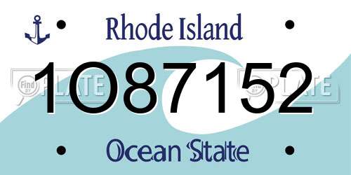 1O87152 Rhode Island License Plate