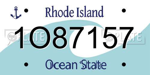 1O87157 Rhode Island License Plate