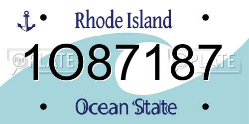 1O87187 Rhode Island License Plate