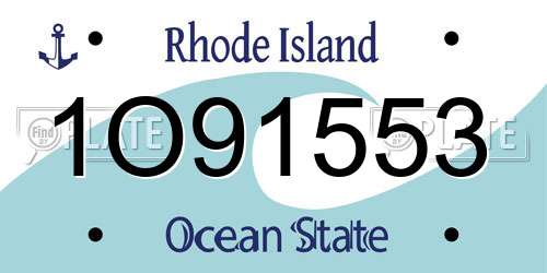 1O91553 Rhode Island License Plate