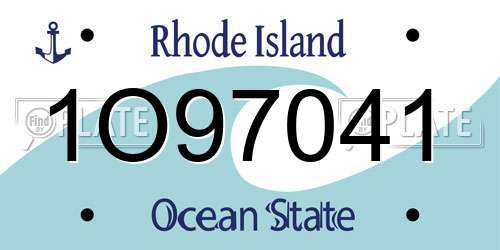 1O97041 Rhode Island License Plate
