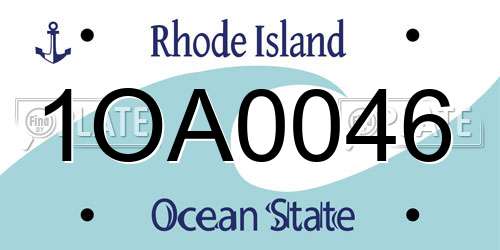 1OA0046 Rhode Island License Plate