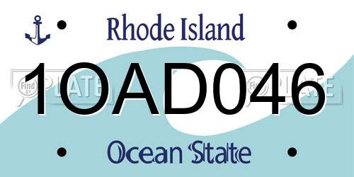 1OAD046 Rhode Island License Plate