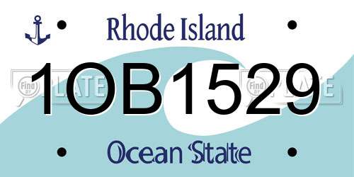 1OB1529 Rhode Island License Plate