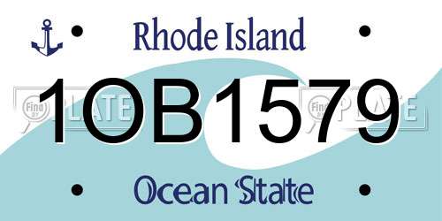 1OB1579 Rhode Island License Plate