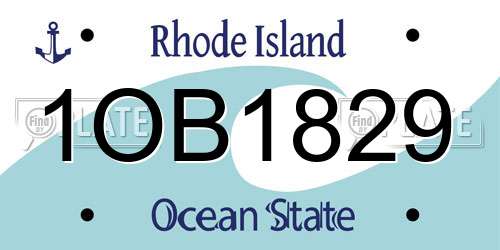 1OB1829 Rhode Island License Plate