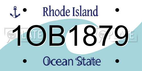 1OB1879 Rhode Island License Plate