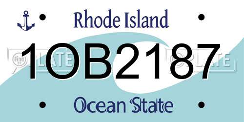 1OB2187 Rhode Island License Plate