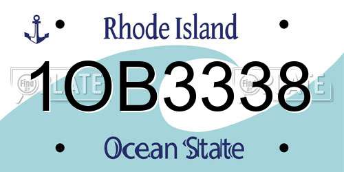 1OB3338 Rhode Island License Plate