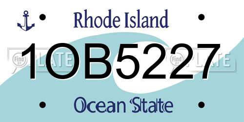 1OB5227 Rhode Island License Plate