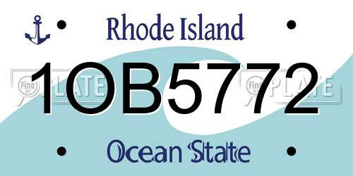 1OB5772 Rhode Island License Plate