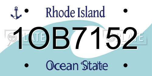 1OB7152 Rhode Island License Plate