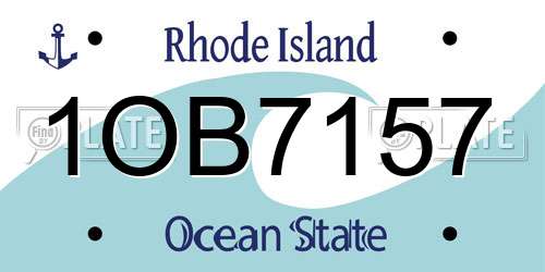 1OB7157 Rhode Island License Plate