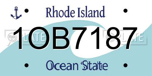 1OB7187 Rhode Island License Plate