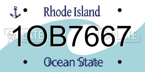 1OB7667 Rhode Island License Plate