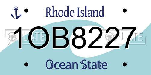 1OB8227 Rhode Island License Plate