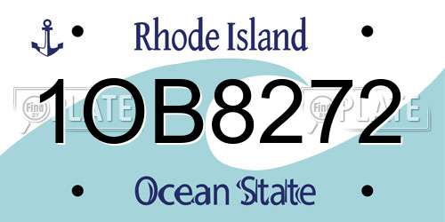 1OB8272 Rhode Island License Plate