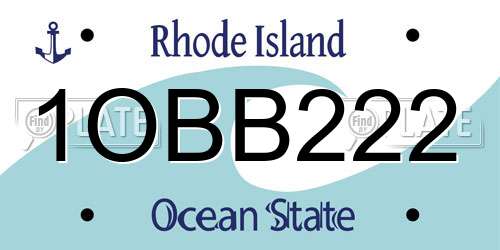 1OBB222 Rhode Island License Plate