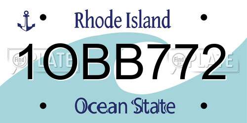 1OBB772 Rhode Island License Plate