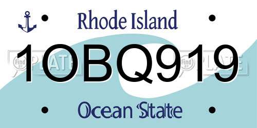 1OBQ919 Rhode Island License Plate