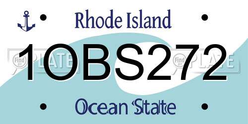 1OBS272 Rhode Island License Plate