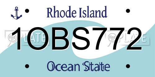 1OBS772 Rhode Island License Plate
