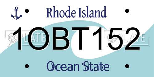 1OBT152 Rhode Island License Plate