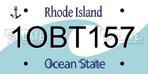1OBT157 Rhode Island License Plate