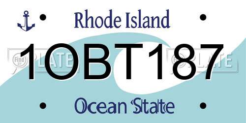 1OBT187 Rhode Island License Plate