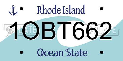1OBT662 Rhode Island License Plate