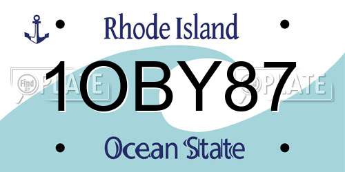 1OBY87 Rhode Island License Plate