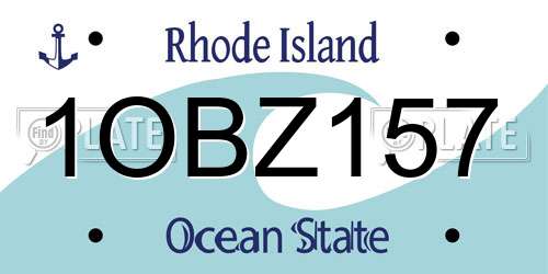 1OBZ157 Rhode Island License Plate