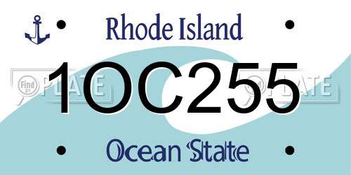1OC255 Rhode Island License Plate