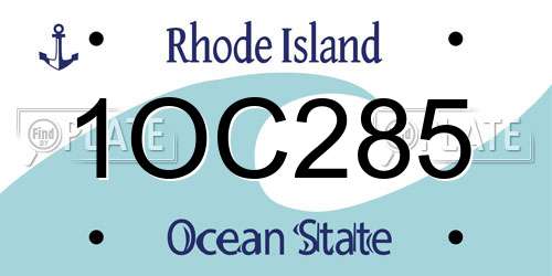 1OC285 Rhode Island License Plate