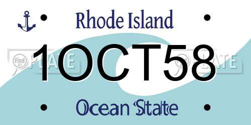 1OCT58 Rhode Island License Plate