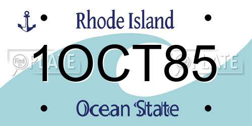 1OCT85 Rhode Island License Plate