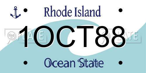 1OCT88 Rhode Island License Plate