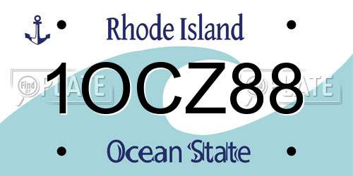 1OCZ88 Rhode Island License Plate