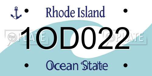 1OD022 Rhode Island License Plate
