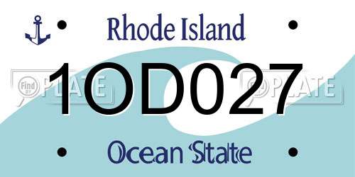 1OD027 Rhode Island License Plate