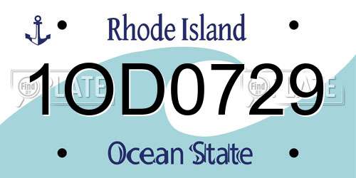 1OD0729 Rhode Island License Plate