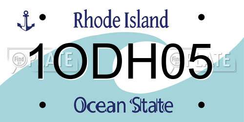 1ODH05 Rhode Island License Plate