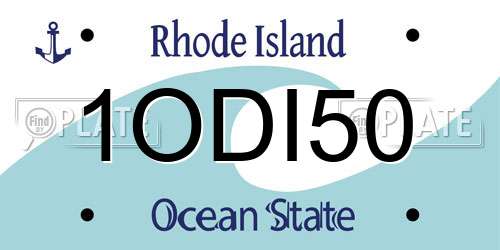 1ODI50 Rhode Island License Plate