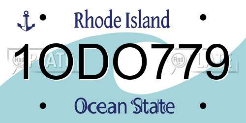 1ODO779 Rhode Island License Plate