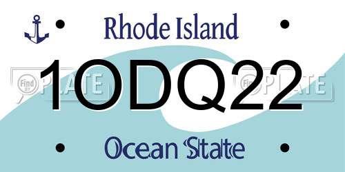 1ODQ22 Rhode Island License Plate