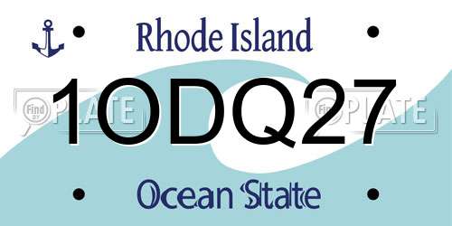 1ODQ27 Rhode Island License Plate